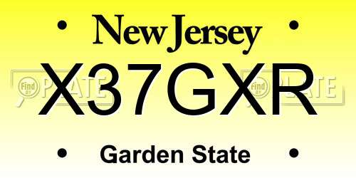 X37GXR New Jersey License Plate
