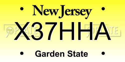 X37HHA New Jersey License Plate
