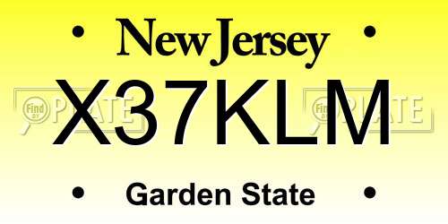 X37KLM New Jersey License Plate