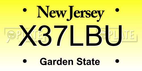 X37LBU New Jersey License Plate