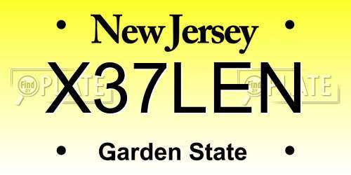 X37LEN New Jersey License Plate
