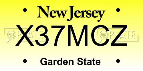 X37MCZ New Jersey License Plate