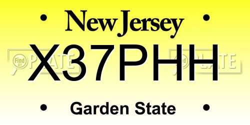 X37PHH New Jersey License Plate