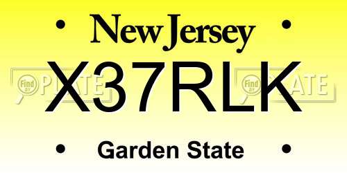 X37RLK New Jersey License Plate