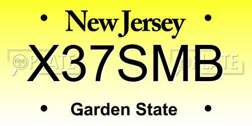 X37SMB New Jersey License Plate