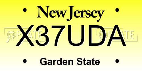 X37UDA New Jersey License Plate
