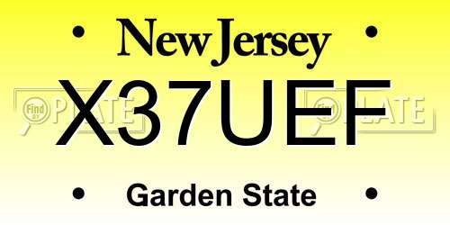 X37UEF New Jersey License Plate