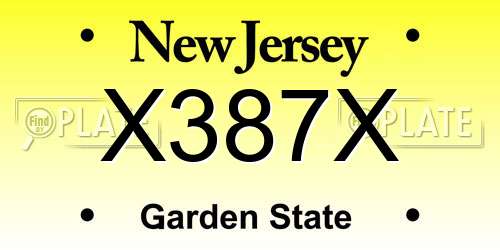 X387X New Jersey License Plate