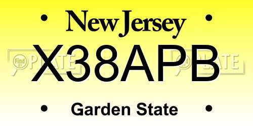 X38APB New Jersey License Plate