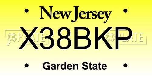 X38BKP New Jersey License Plate