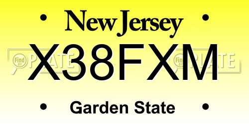 X38FXM New Jersey License Plate