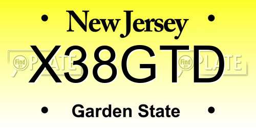 X38GTD New Jersey License Plate
