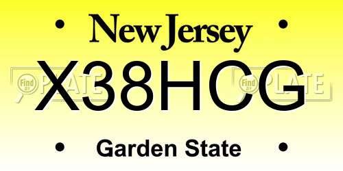 X38HCG New Jersey License Plate