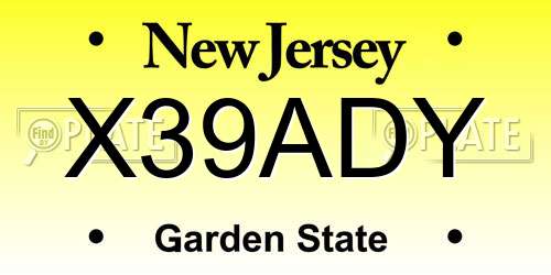 X39ADY New Jersey License Plate