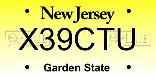 X39CTU New Jersey License Plate