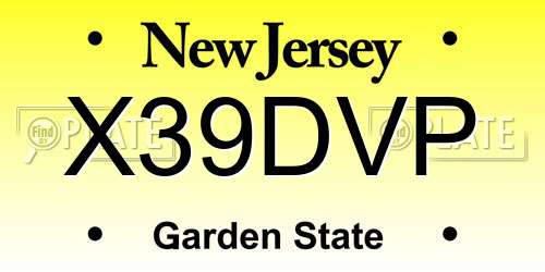 X39DVP New Jersey License Plate