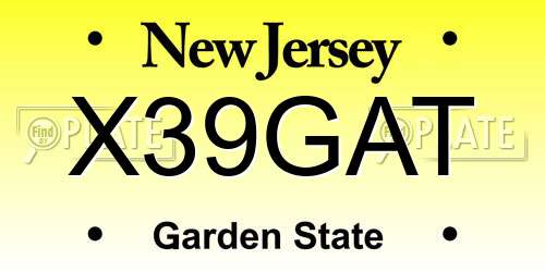 X39GAT New Jersey License Plate