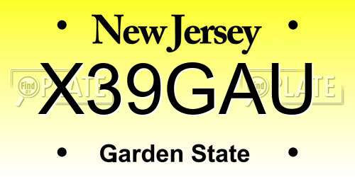X39GAU New Jersey License Plate
