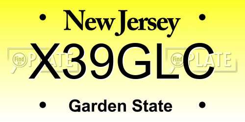 X39GLC New Jersey License Plate