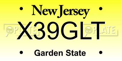 X39GLT New Jersey License Plate