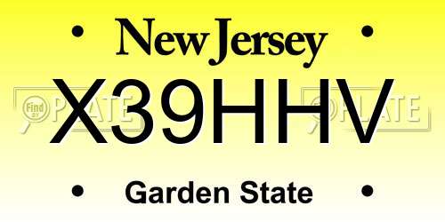 X39HHV New Jersey License Plate