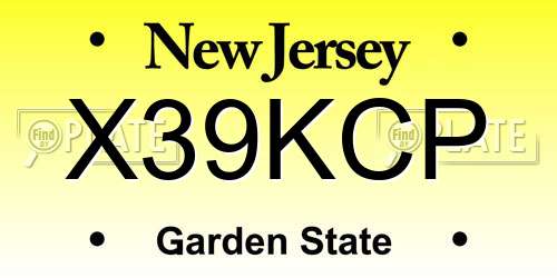 X39KCP New Jersey License Plate