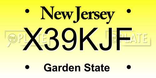 X39KJF New Jersey License Plate
