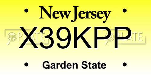 X39KPP New Jersey License Plate