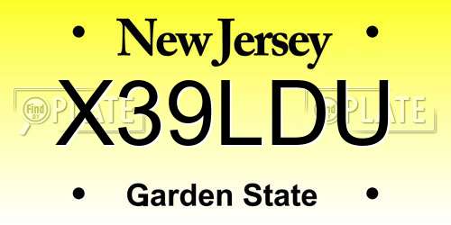 X39LDU New Jersey License Plate