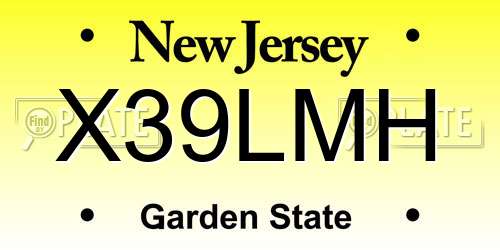 X39LMH New Jersey License Plate