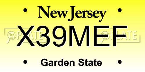 X39MEF New Jersey License Plate