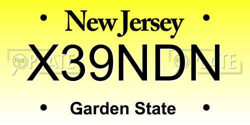 X39NDN New Jersey License Plate