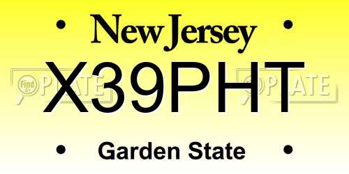 X39PHT New Jersey License Plate