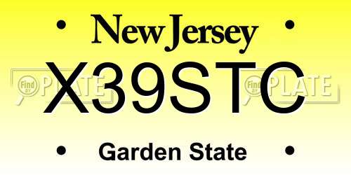 X39STC New Jersey License Plate