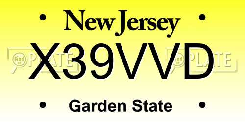 X39VVD New Jersey License Plate