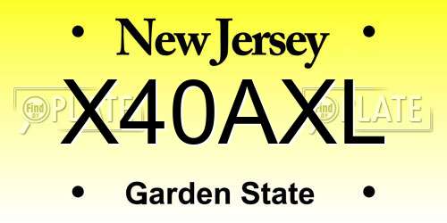 X40AXL New Jersey License Plate