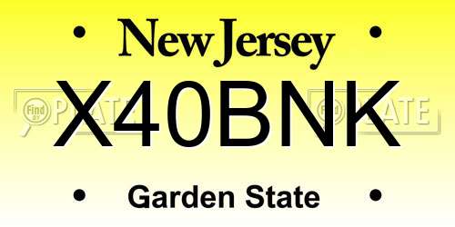 X40BNK New Jersey License Plate