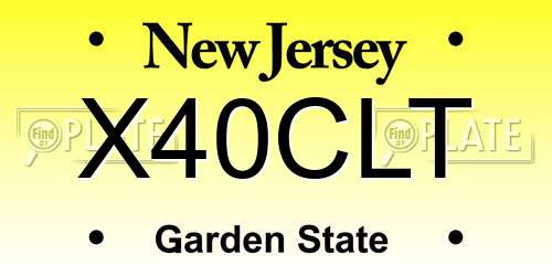 X40CLT New Jersey License Plate