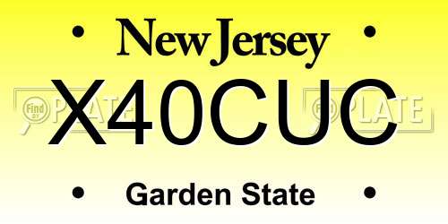 X40CUC New Jersey License Plate