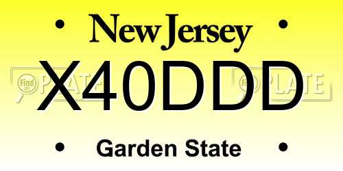 X40DDD New Jersey License Plate
