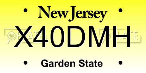 X40DMH New Jersey License Plate