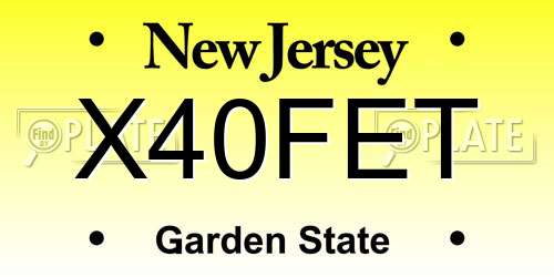 X40FET New Jersey License Plate