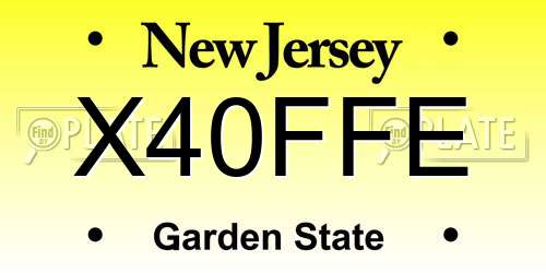 X40FFE New Jersey License Plate