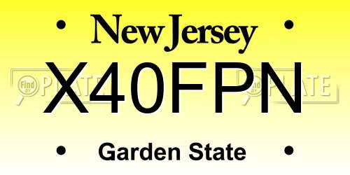 X40FPN New Jersey License Plate