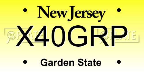 X40GRP New Jersey License Plate