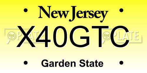 X40GTC New Jersey License Plate