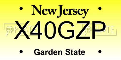 X40GZP New Jersey License Plate