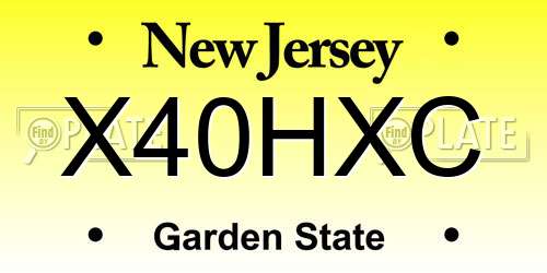 X40HXC New Jersey License Plate