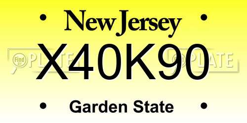 X40K90 New Jersey License Plate