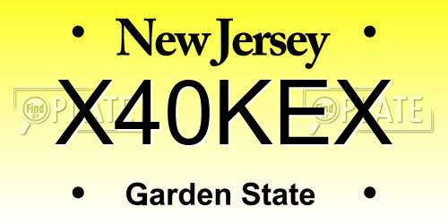 X40KEX New Jersey License Plate